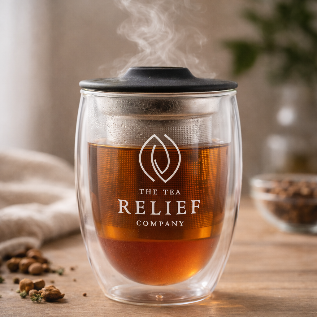 Tea Relief Glass Infuser Ritual Mug – 12oz