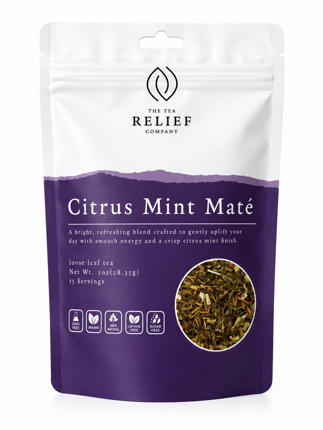 Citrus Mint Maté loose leaf tea pouch by The Tea Relief Company