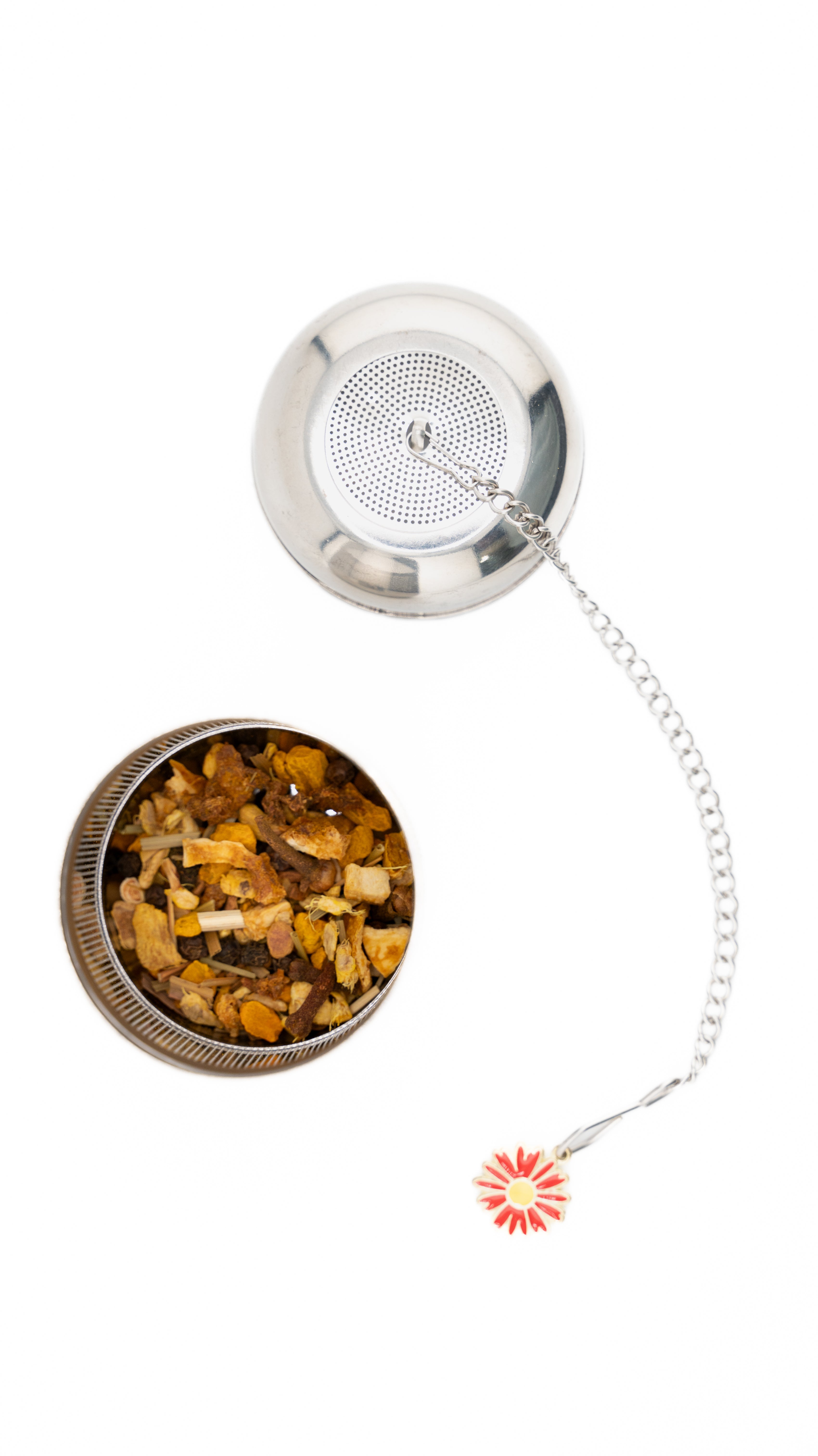 Sleek Stainless Steel Cylinder Tea Infuser with Charm