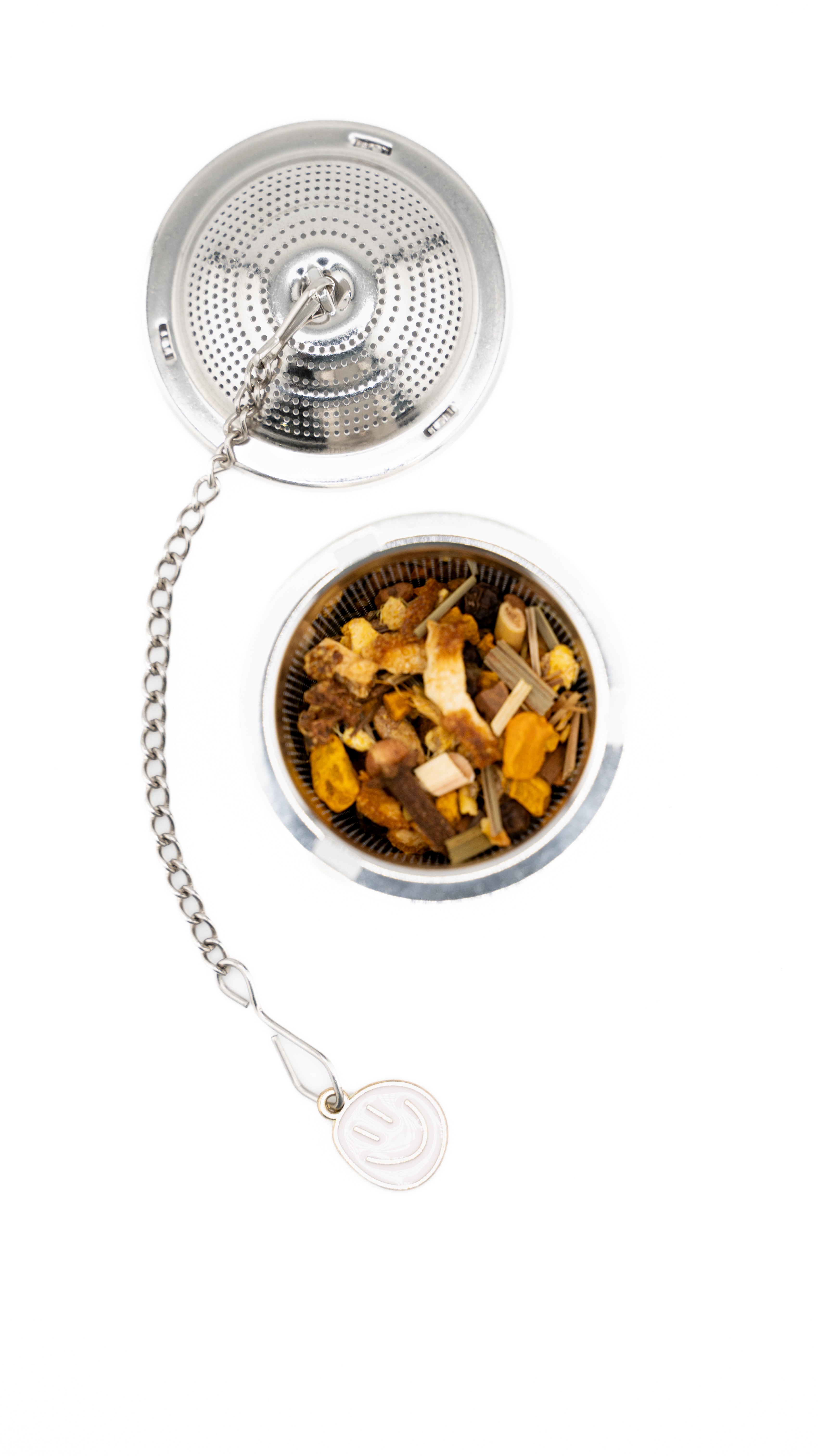 Perforated Stainless Steel Tea Canister Infuser with Charm