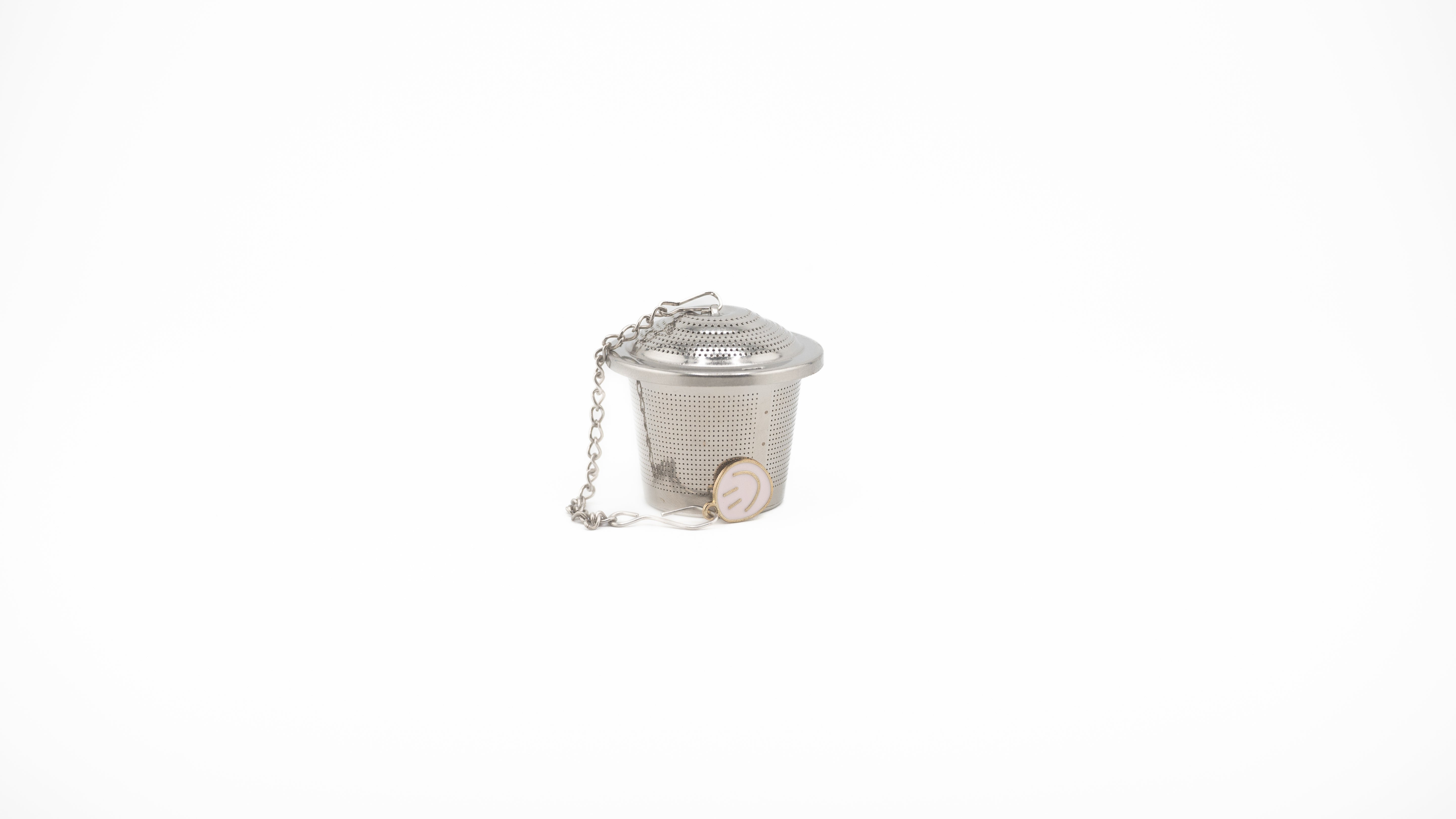 Perforated Stainless Steel Tea Canister Infuser with Charm