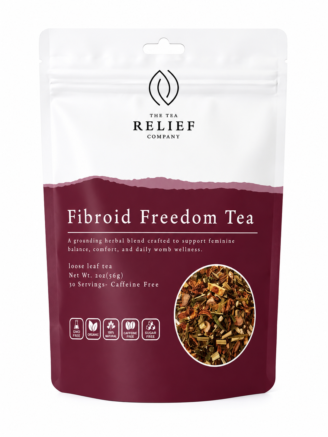 Fibroid Freedom Tea loose leaf pouch by The Tea Relief Company