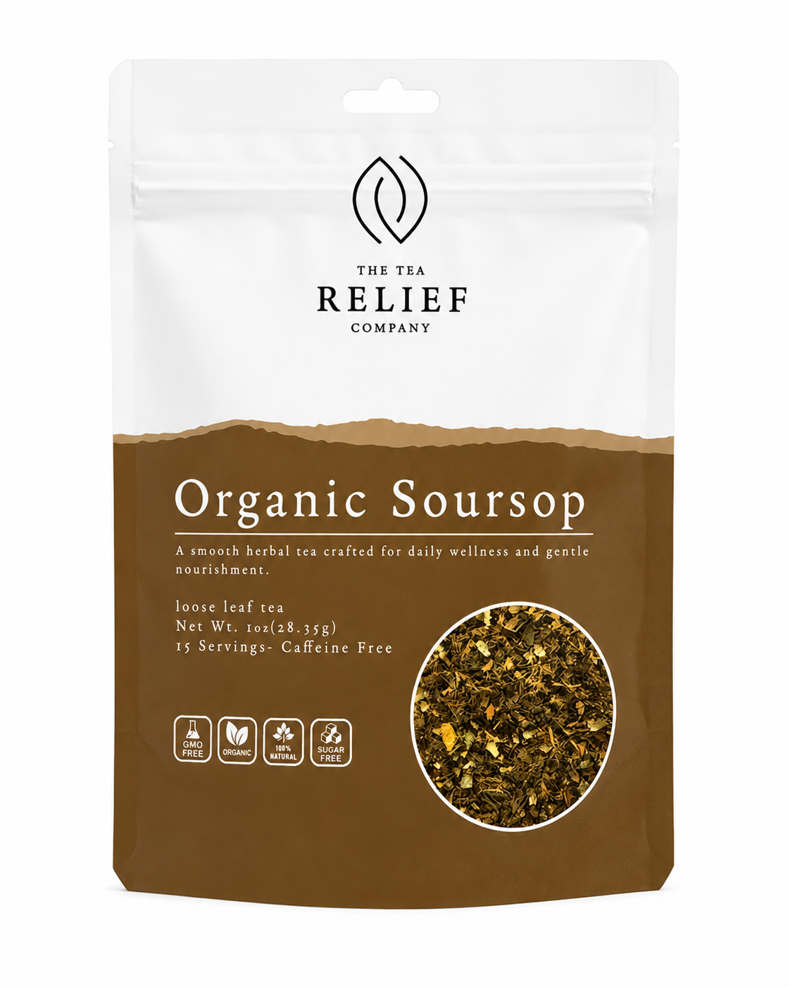 Organic Soursop Tea loose leaf pouch by The Tea Relief Company