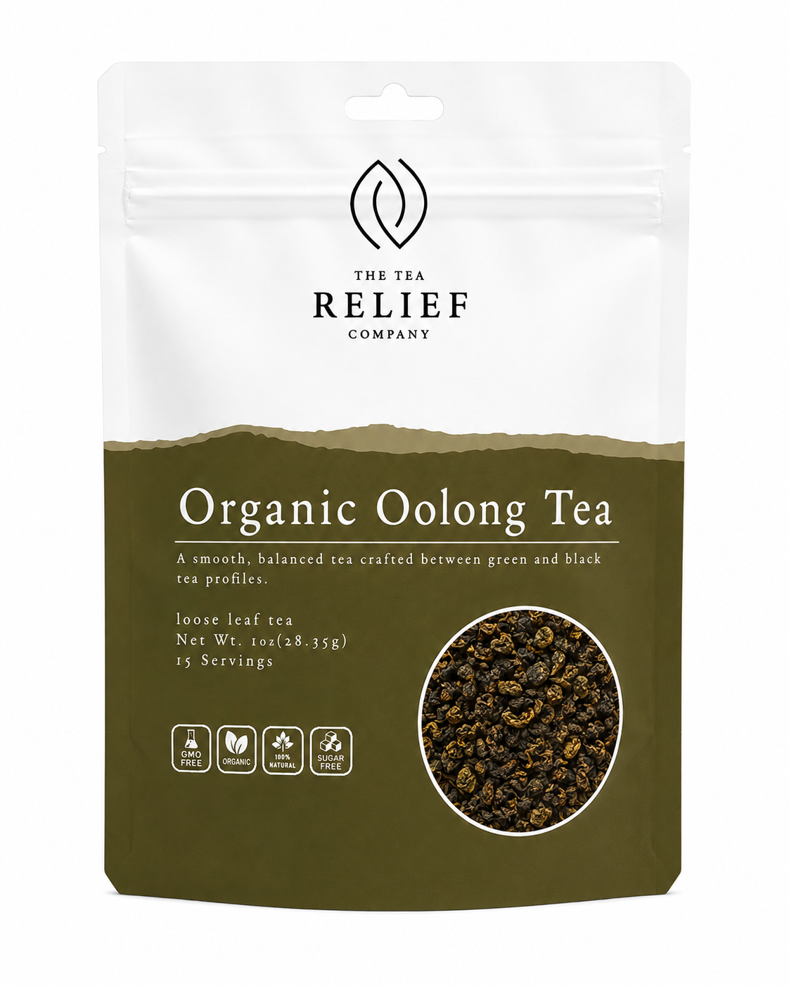 Organic Oolong Tea loose leaf pouch by The Tea Relief Company