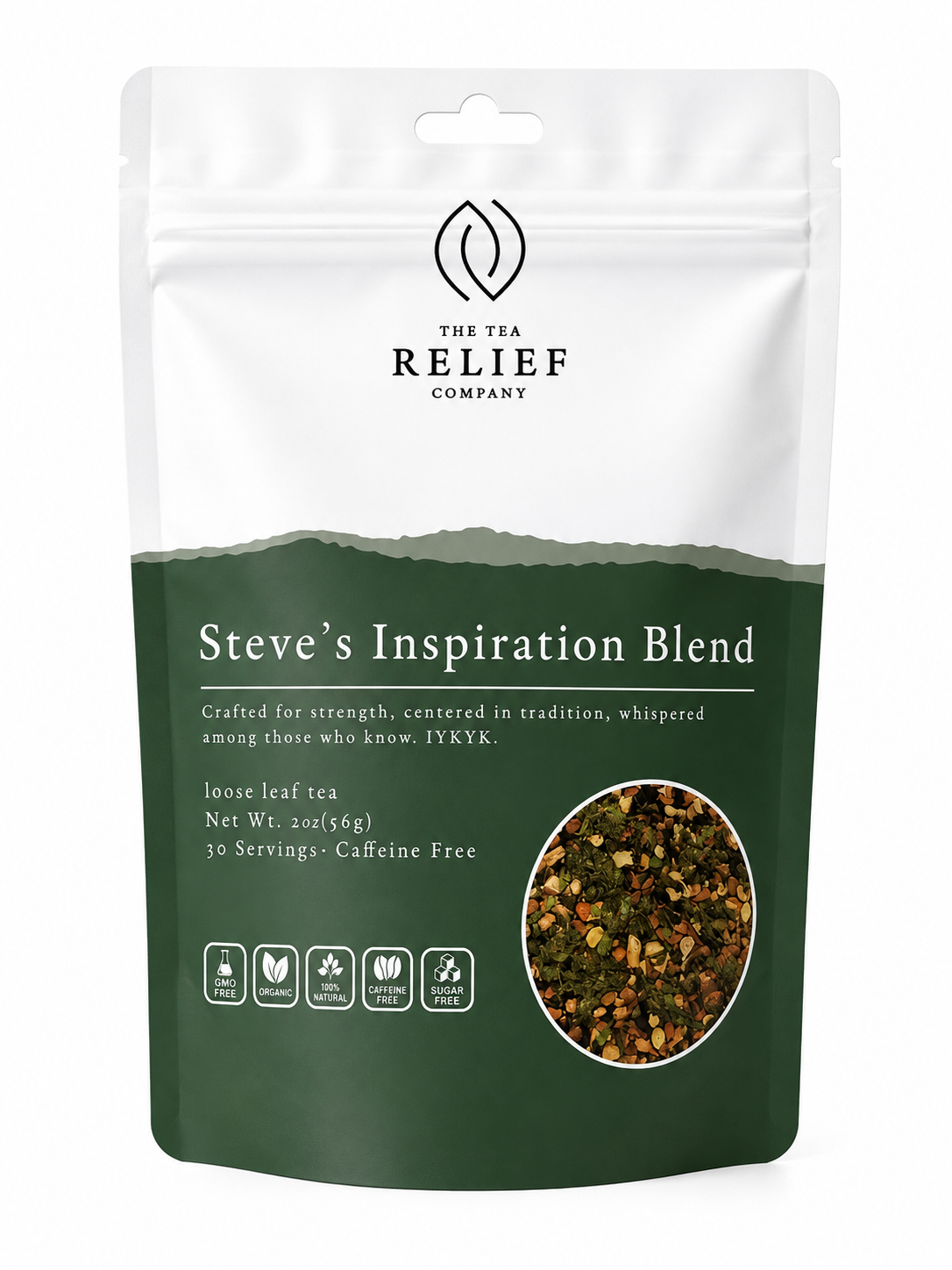 Steve's Inspiration Blend loose leaf tea pouch by The Tea Relief Company